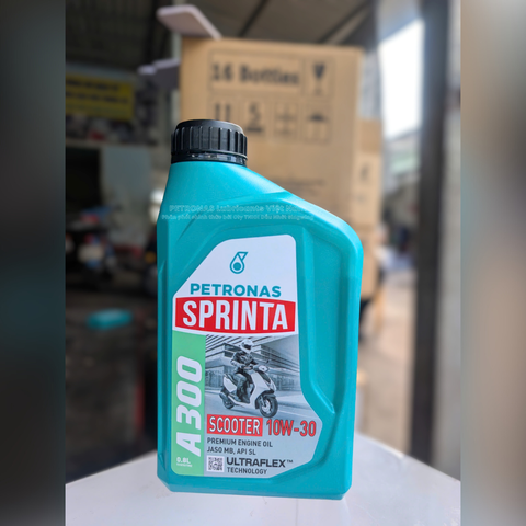 Nhớt xe ga PETRONAS Sprinta A300 10W-30 Premium Engine Oil 0.8L