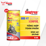  Nhớt xe máy Singtrea 600 4T Scooter Ultra 10W40 SP/MB Syn-Full Lon 0.8L 