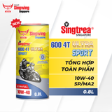  Nhớt xe máy Singtrea 600 4T Sport Ultra 10W40 SP/MA2 Syn-Full Lon 0.8L 