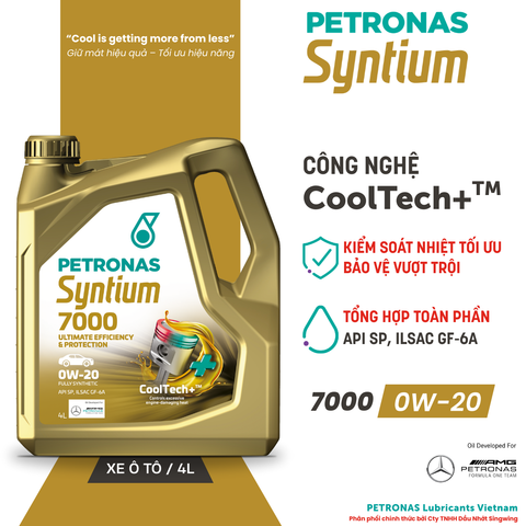 Nhớt xe ô tô PETRONAS Syntium 7000 0W-20 Fully Synthetic 4L