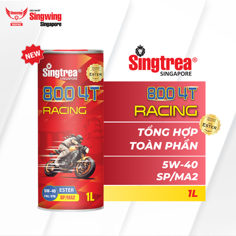 Nhớt xe máy Singtrea 800 4T Racing 5W40 SP/MA2 Lon 1L