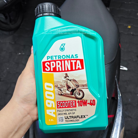  Nhớt xe ga PETRONAS Sprinta A900 10W-40 SP Fully Synthetic 0.8L 