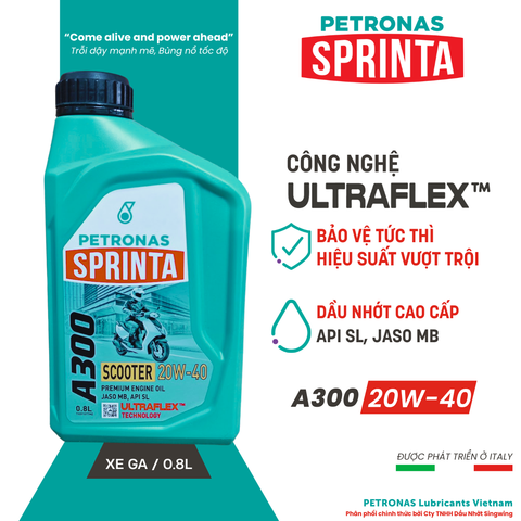  Nhớt xe ga PETRONAS Sprinta A300 20W-40 Premium Engine Oil 0.8L 