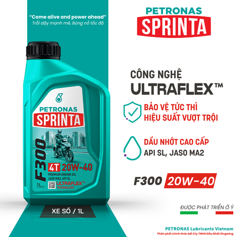 Nhớt xe máy PETRONAS Sprinta F300 20W-40 Premium Engine Oil 1L