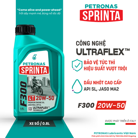 Nhớt xe số PETRONAS Sprinta F300 20W-50 Premium Engine Oil 0.8L