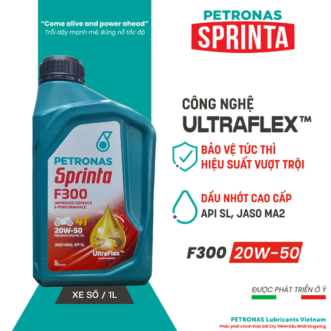 Nhớt xe máy PETRONAS Sprinta F300 20W-50 Premium Engine Oil 1L