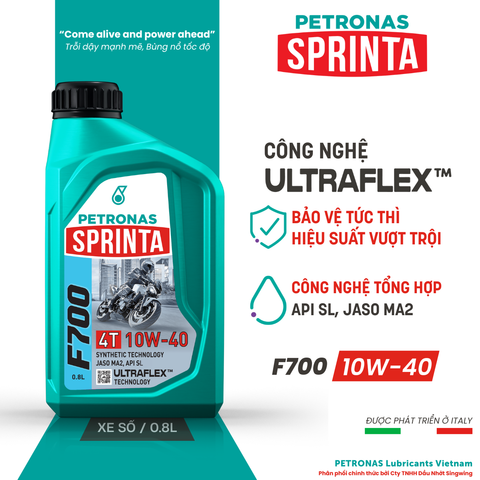 Nhớt xe số PETRONAS Sprinta F700 10W-40 Synthetic Technology 0.8L