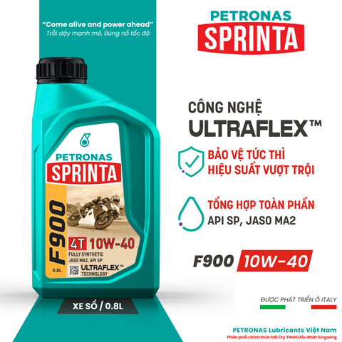 Nhớt xe số PETRONAS Sprinta F900 10W-40 SP Fully Synthetic 1L