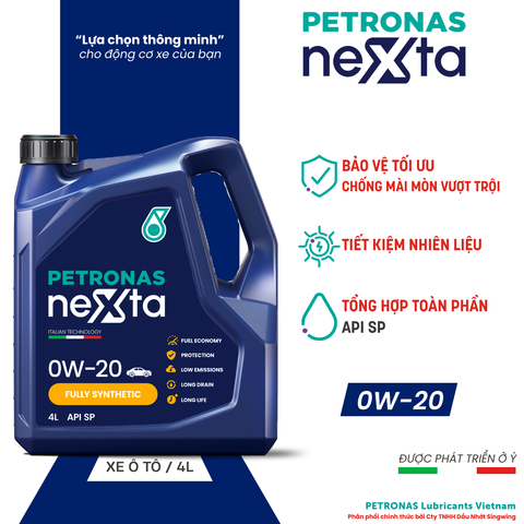 Nhớt xe ô tô PETRONAS NeXta 0W20 SP Fully Synthetic 4L