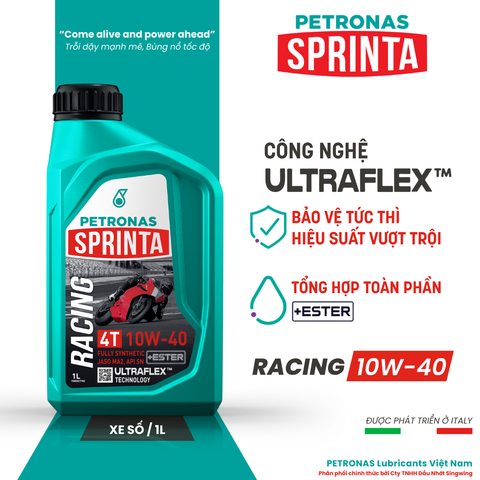 Nhớt xe số PETRONAS Sprinta Racing Es 10W-40 Fully Synthetic 1L