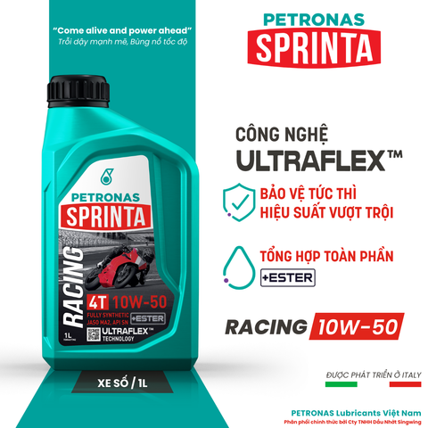 Nhớt xe số PETRONAS Sprinta Racing Es 10W-50 Fully Synthetic 1L