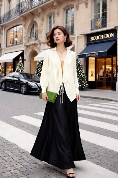  Áo Lụa Grape Nữ Tính Mentosa 2 Màu-AMTS081225L1 