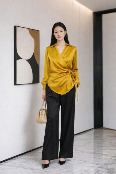  Áo Lụa Grape Nữ Tính Mentosa 2 Màu-AMTS081225L1 