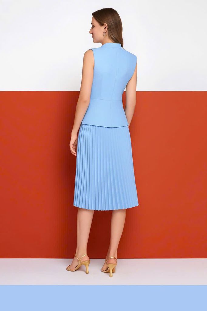 Đầm CK Vest Phối Chân Váy Xếp Ly-TPSRD210825