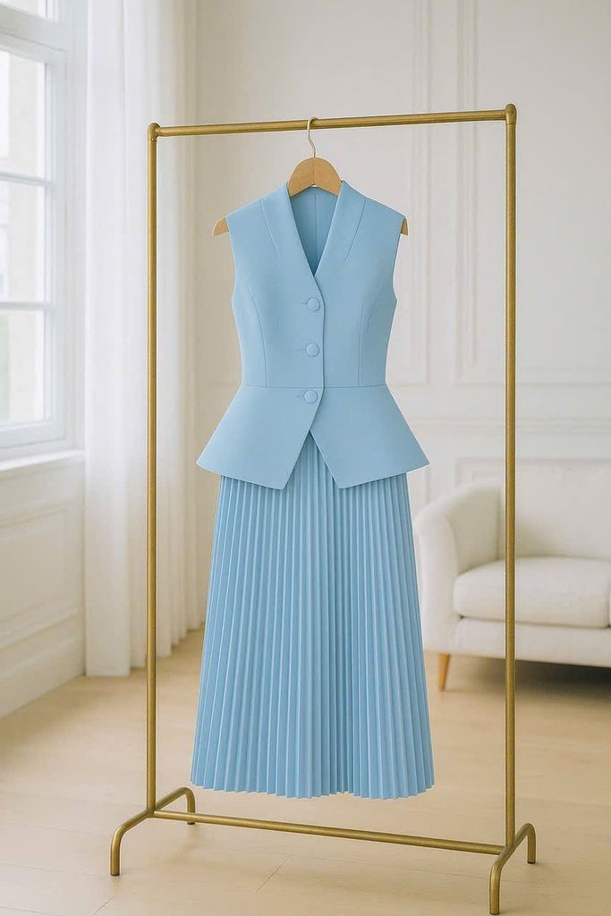 Đầm CK Vest Phối Chân Váy Xếp Ly-TPSRD210825