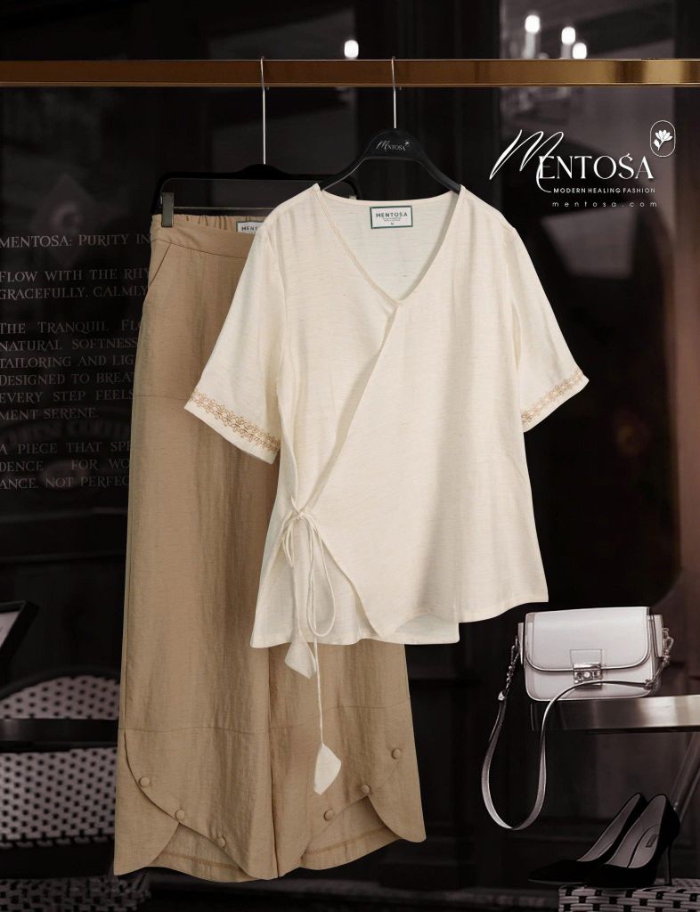 Áo Mentosa Linen Đắp Chéo-AMTS200825L1