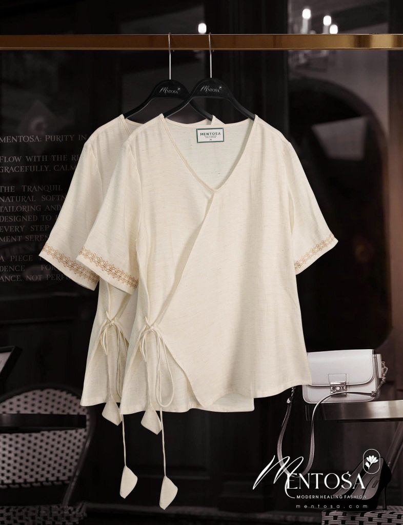 Áo Mentosa Linen Đắp Chéo-AMTS200825L1
