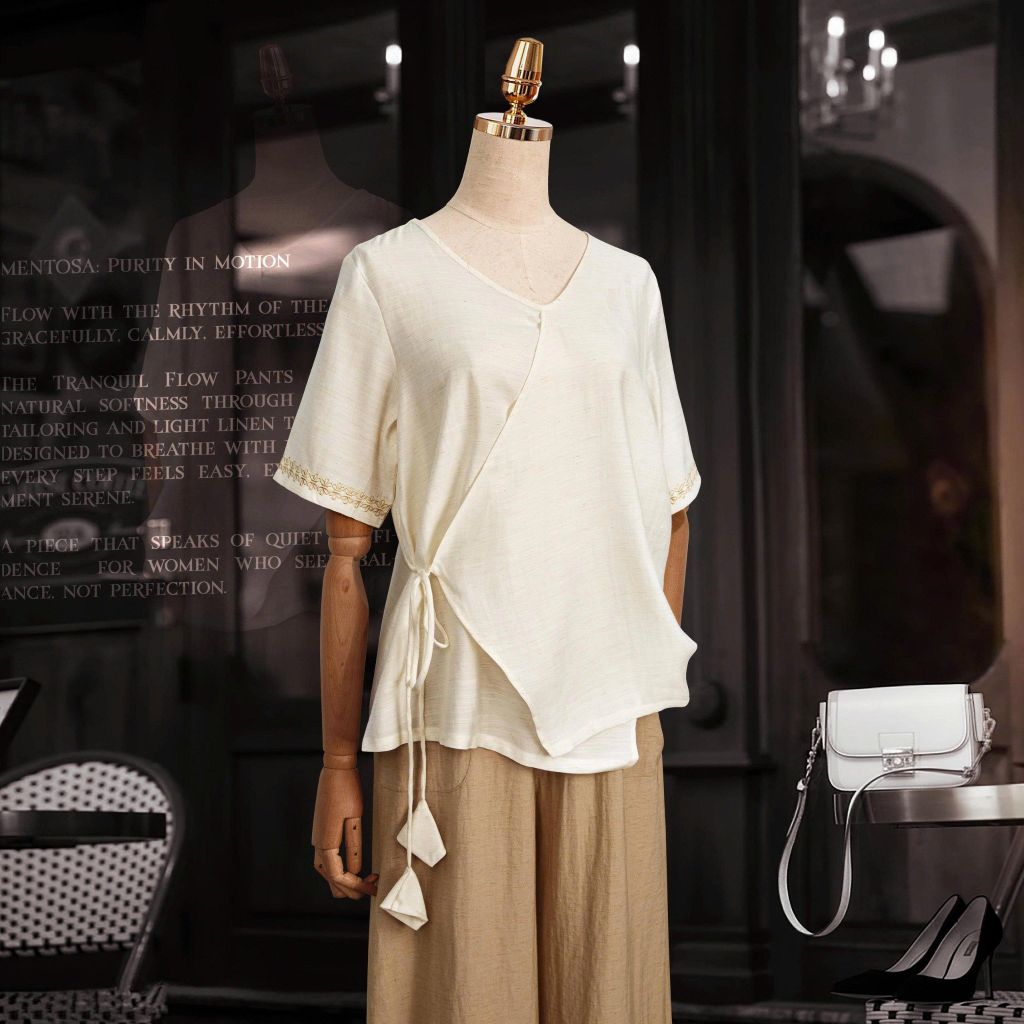 Áo Mentosa Linen Đắp Chéo-AMTS200825L1