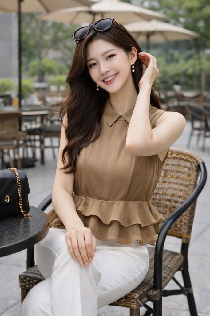 Áo Mentosa cổ Đức phối bèo 3 màu-AKMTS011025B1