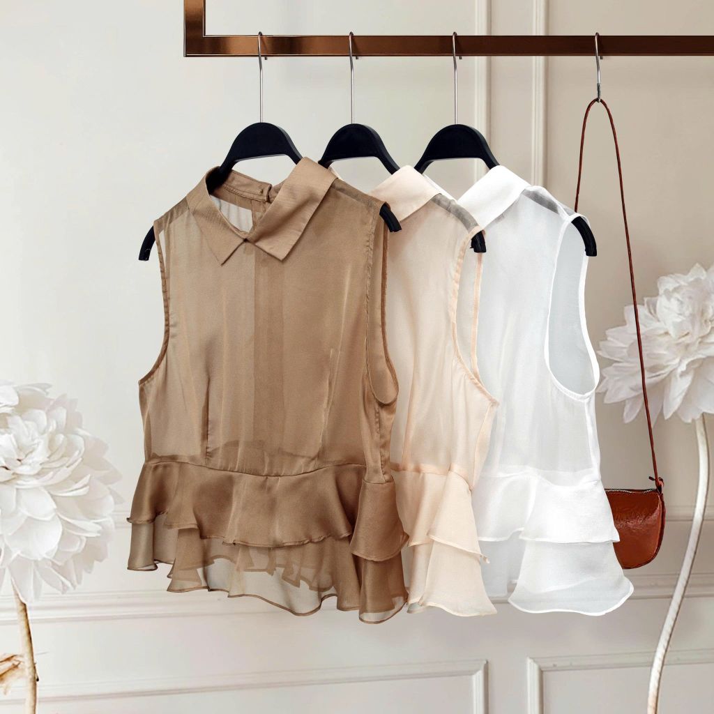 Áo Mentosa cổ Đức phối bèo 3 màu-AKMTS011025B1