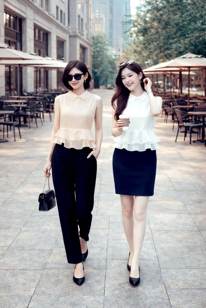 Áo Mentosa cổ Đức phối bèo 3 màu-AKMTS011025B1