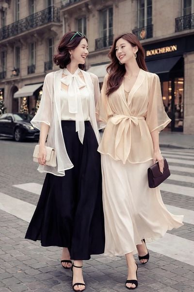  Áo Tơ Mentosa Vắt Chéo 2 Màu-AKMTS011025T1 