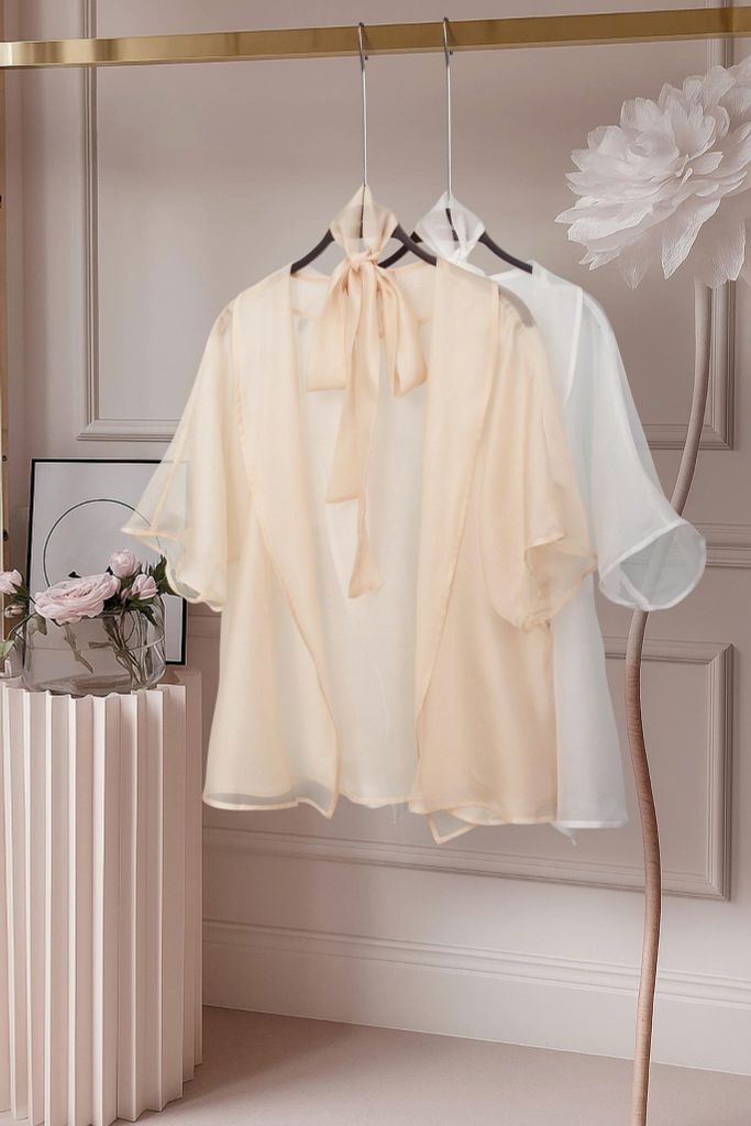 Áo Tơ Mentosa Vắt Chéo 2 Màu-AKMTS011025T1