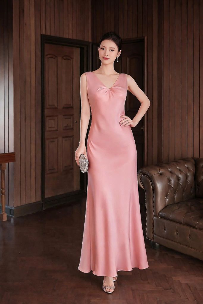 Đầm Lụa Mentosa Dài Dáng Slip 2 Màu-DLMTS271025L1