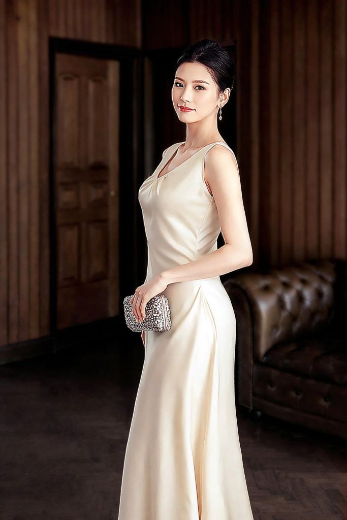 Đầm Lụa Mentosa Dài Dáng Slip 2 Màu-DLMTS271025L1