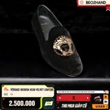 VERSACE MEDUSA HEAD VELVET LOAFERS - 40