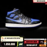 JORDAN 1 MID BLACK HYPER ROYAL - 554724 068 - 43
