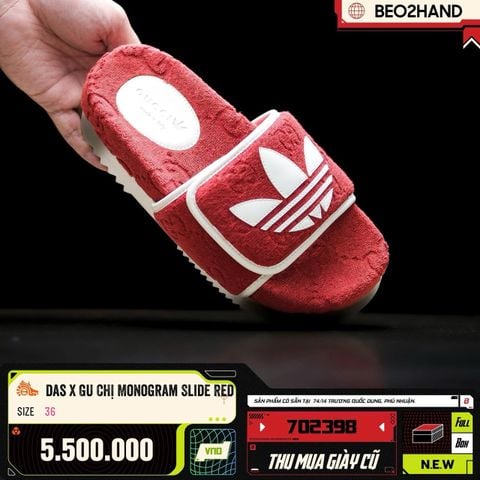 ADIDAS X GUCCI MONOGRAM SLIDE RED - 702398 - 36