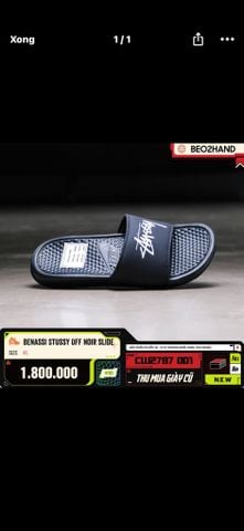 BENASSI STUSSY OFF NOIR SLIDE - CW2787 001 - 36