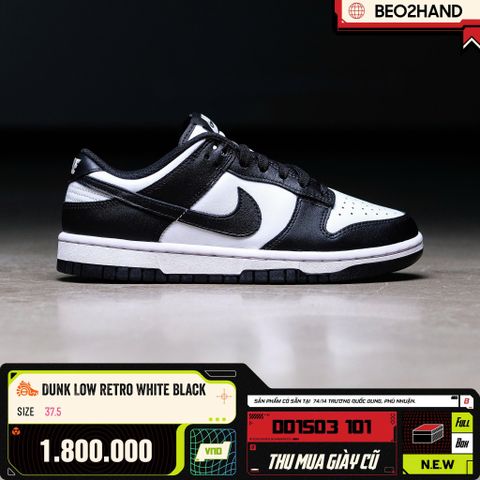 DUNK LOW RETRO WHITE BLACK - DD1503 101 - 37.5
