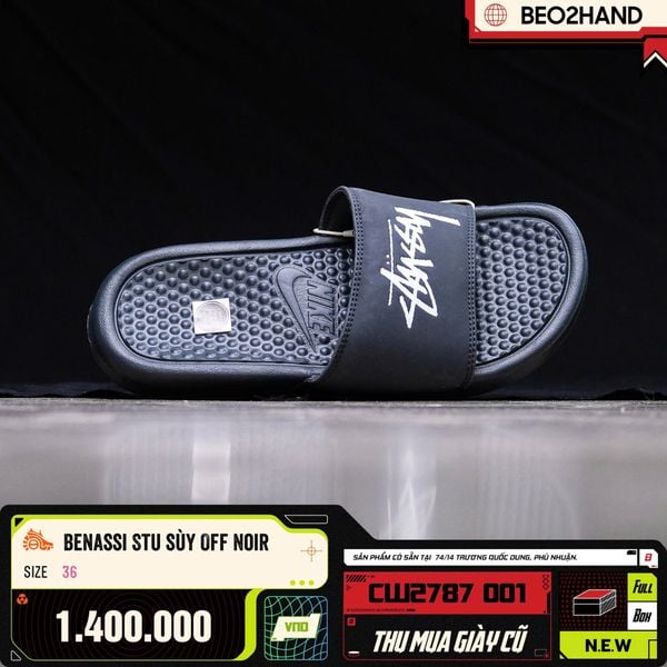 BENASSI STUSSY OFF NOIR SLIDE - CW2787 001 - 36