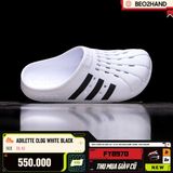 ADILETTE CLOG WHITE BLACK - FY8970 - 39,42