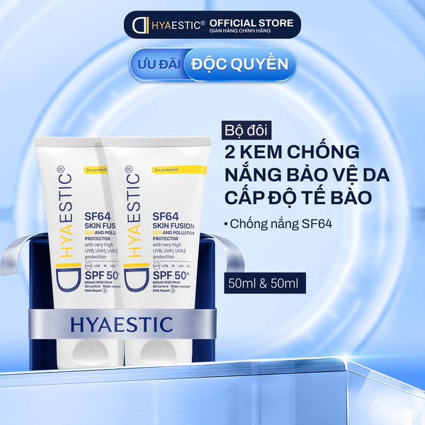  [COMBO] 2 TUÝP KEM CHỐNG NẮNG BẢO VỆ TỐI ĐA HYAESTIC SKIN FUSION SF64 SUN AND POLLUTION PROTECTOR SPF50+ 