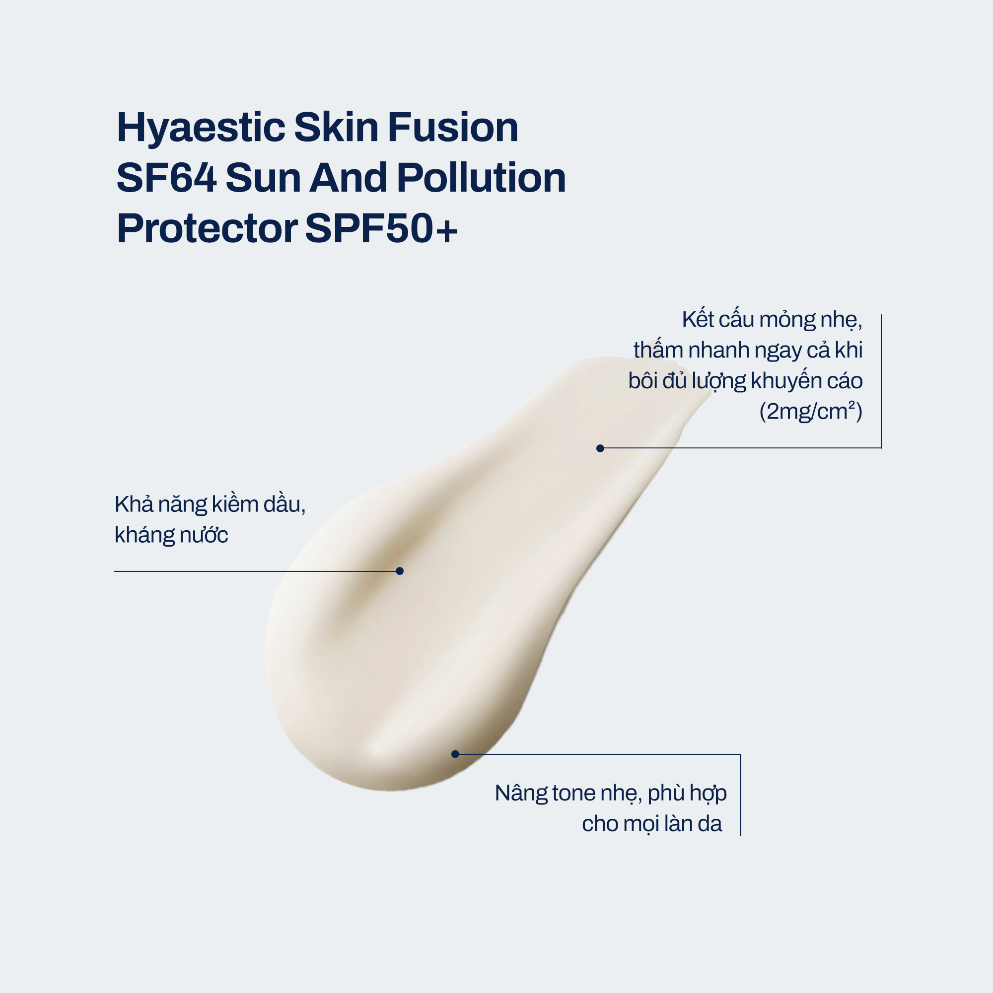  [COMBO] 2 TUÝP KEM CHỐNG NẮNG BẢO VỆ TỐI ĐA HYAESTIC SKIN FUSION SF64 SUN AND POLLUTION PROTECTOR SPF50+ 