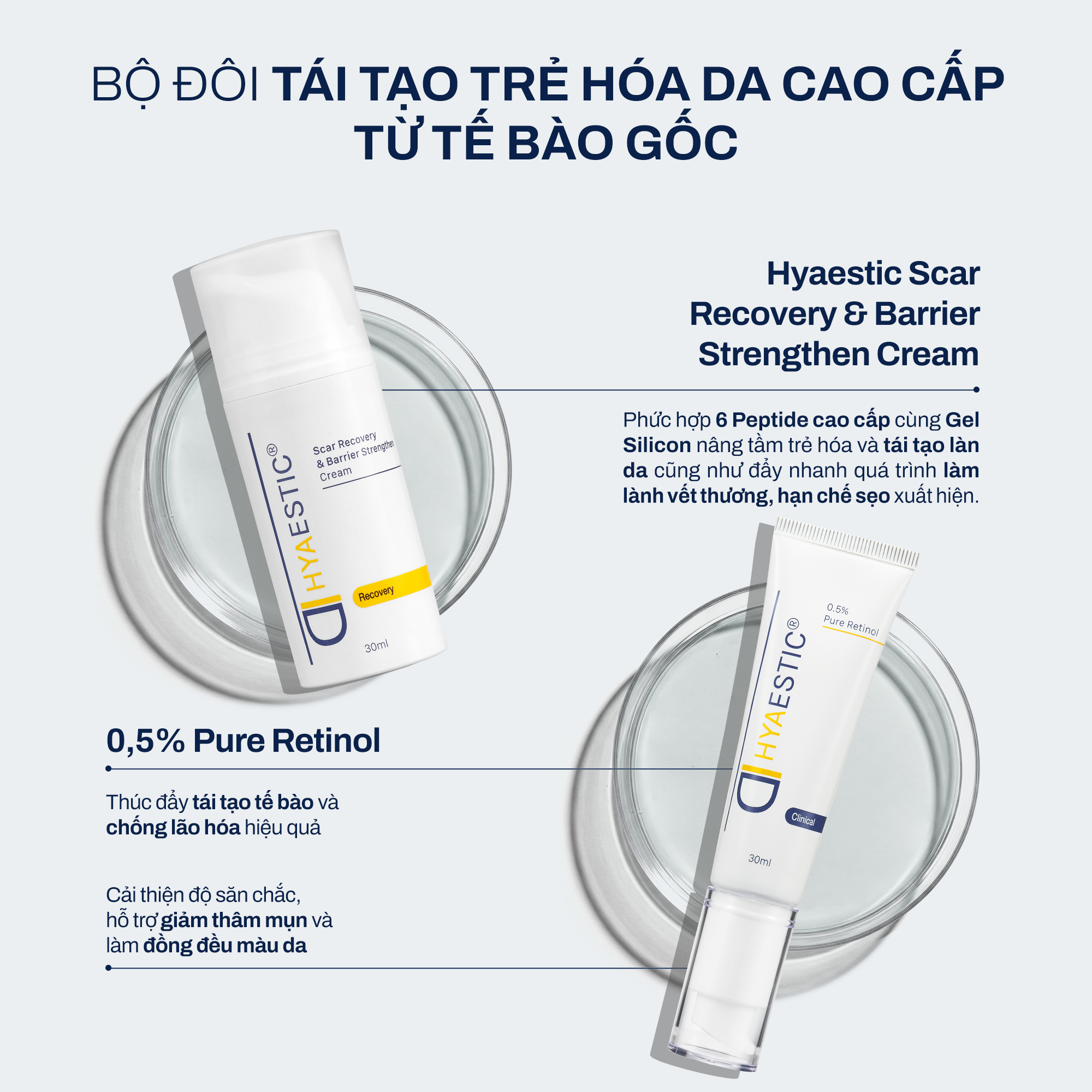  [COMBO] BỘ ĐÔI TÁI TẠO TRẺ HÓA DA VÀ PHỤC HỒI LÀN DA SẸO SCAR + RETINOL 0.5% 