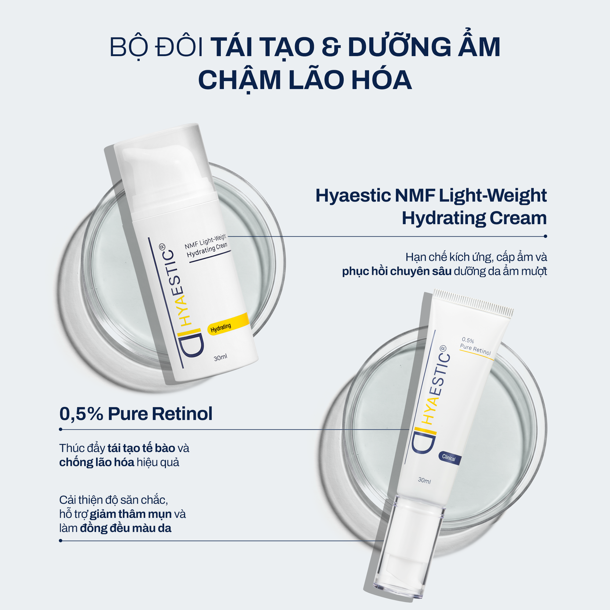  [COMBO] BỘ ĐÔI TÁI TẠO DA CHỐNG LÃO HÓA 0.5% RETINOL + DƯỠNG ẨM NMF 