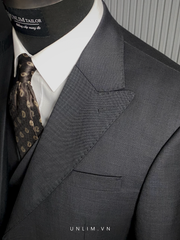 Suit Xám Tối Cổ Nhọn Hai Cúc