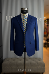 Suit Bright Blue Cổ K Hai Cúc