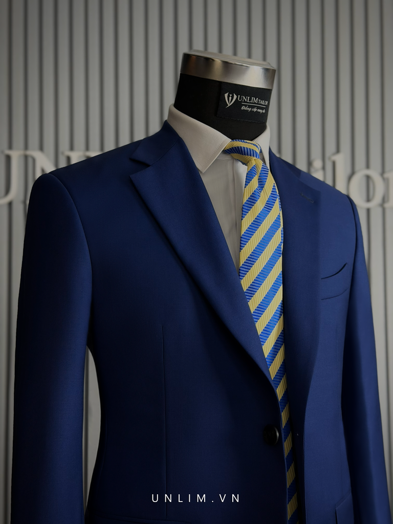 Suit Bright Blue Cổ K Hai Cúc