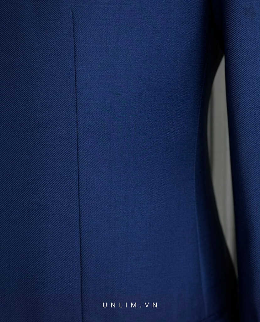 Suit Bright Blue Cổ K Hai Cúc