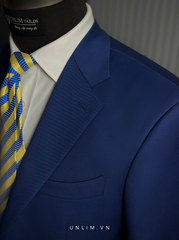 Suit Bright Blue Cổ K Hai Cúc