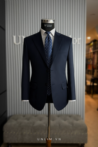 Suit Dark Navy Cổ K Hai Cúc