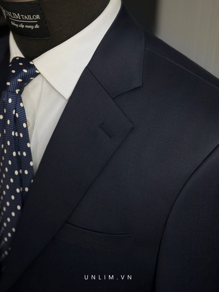 Suit Dark Navy Cổ K Hai Cúc