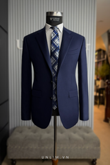 Suit Dark Blue Vân Chìm Herringbone