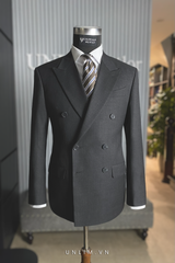 Suit Hai Hàng Khuy Cổ Nhọn Vân Tweed