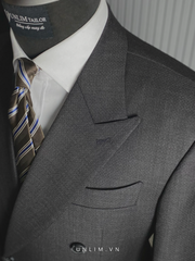 Suit Hai Hàng Khuy Cổ Nhọn Vân Tweed